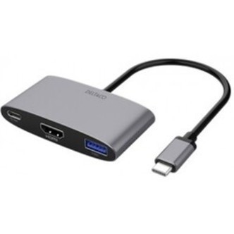Deltaco-of Usb-c Hub, Hdmi, Usb A, Usb-c Port W/ Pd 3.0, Grey - Usb hub