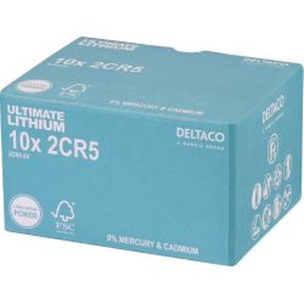 Deltaco Ultimate Lithium Battery, 6v, 2cr5, 10-pack