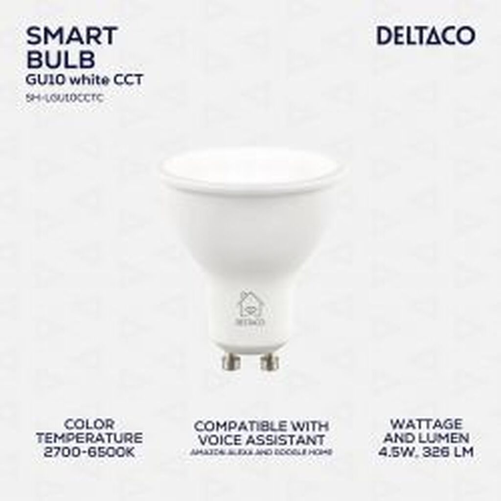 Deltaco Smart Home, Smart Bulb, Gu10, White Cct, 2700-6500k