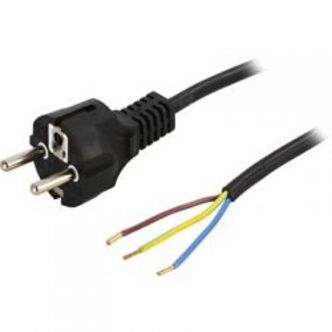 Deltaco Earthed Device Cable,Â straight Cee 7/7Â max 250v / 10a, 2m