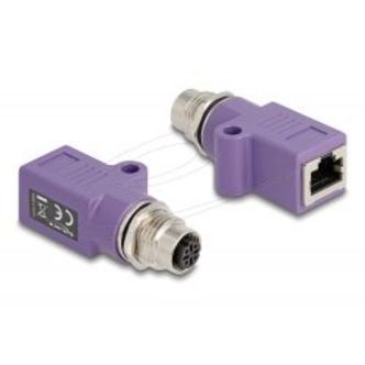 Delock M12 D-code 4f To Rj45 Cat.5e Str Violet W/ Mount Hole