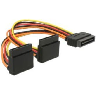 Delock Cable Sata 15 Pin Power Plug W/ Latching Function&gt;2xsata