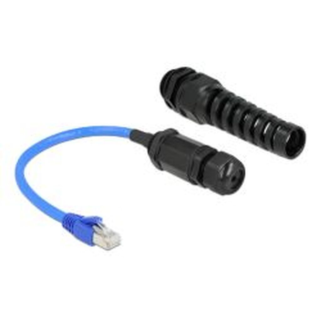 Delock Cable Rj45 Plug To Rj45 Jack Cat.6 Waterproof W/ Cable Gland