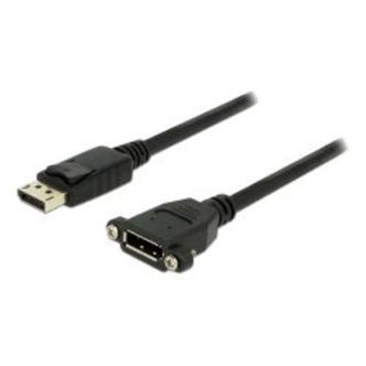 Delock Cable Displayport 1.2 Male&gt;displayport Female Panel-mount 1m