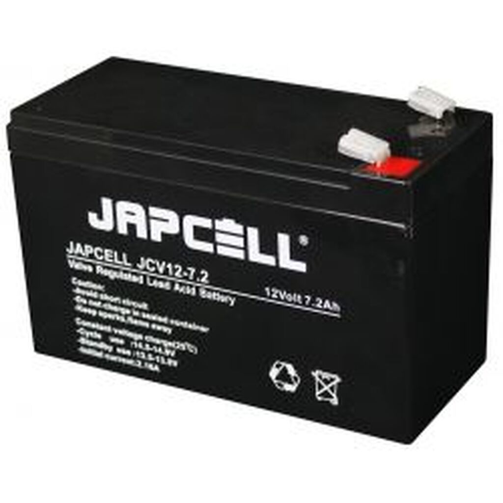 JAPCELL JCV12-7.2 F2 (6.3mm) AGM Battery - Batteri