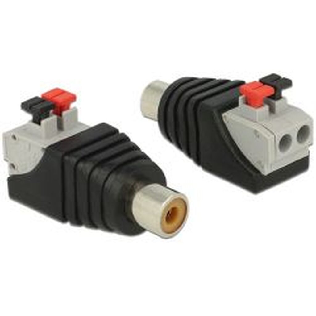 Delock Adapter Rca Female &gt; Terminal Block With Push Button 2 Pin