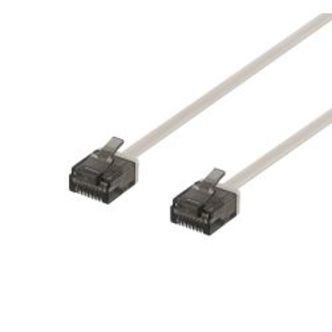 Deltaco U/utp Cat6a Patch Cable, Flat, 2m, 1mm Thick, Grey