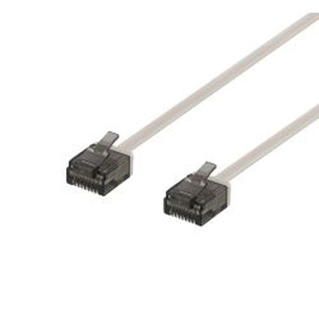 Deltaco U/utp Cat6a Patch Cable, Flat, 2m, 1mm Thick, Grey