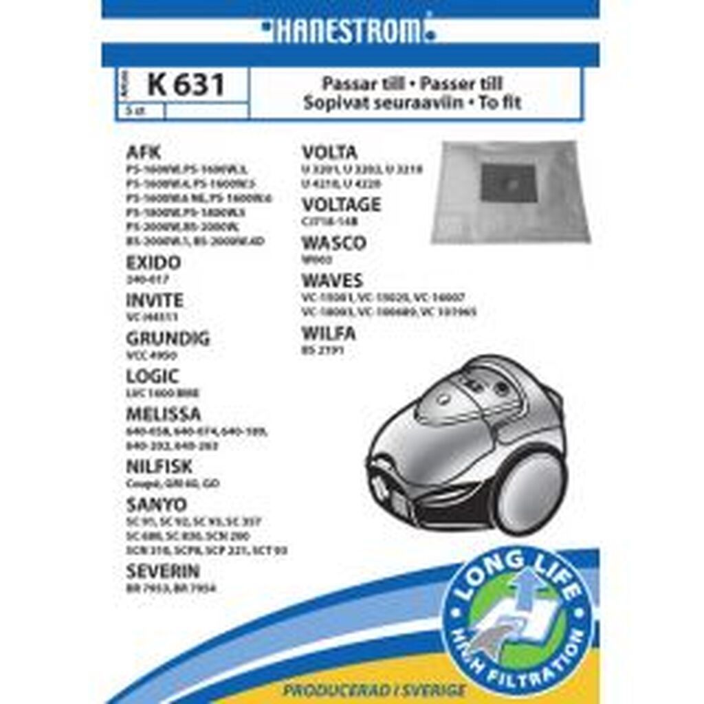 Hanestroem Vacuum Cleaner Bags K631
