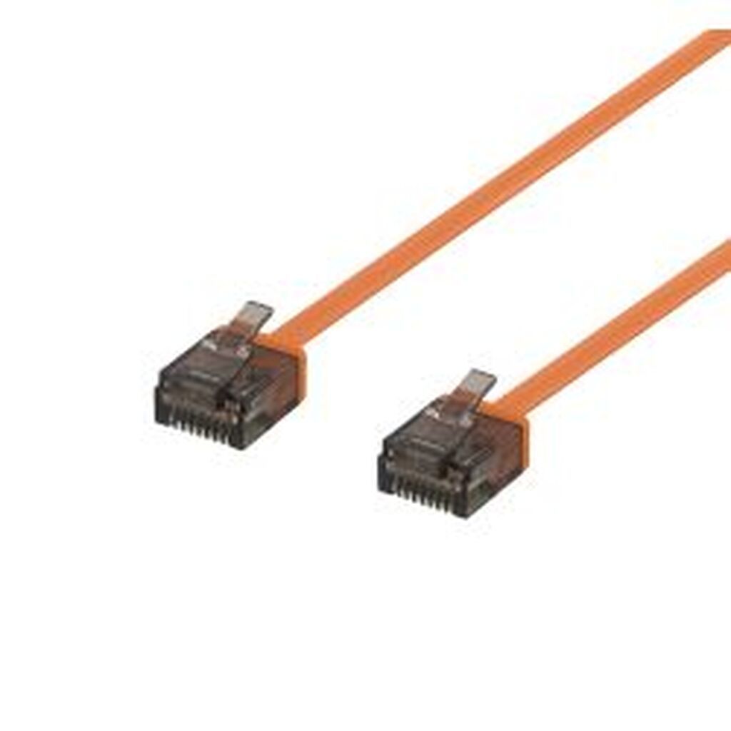 Deltaco U/utp Cat6a Patch Cable, Flat, 1m, 1mm Thick, Orange