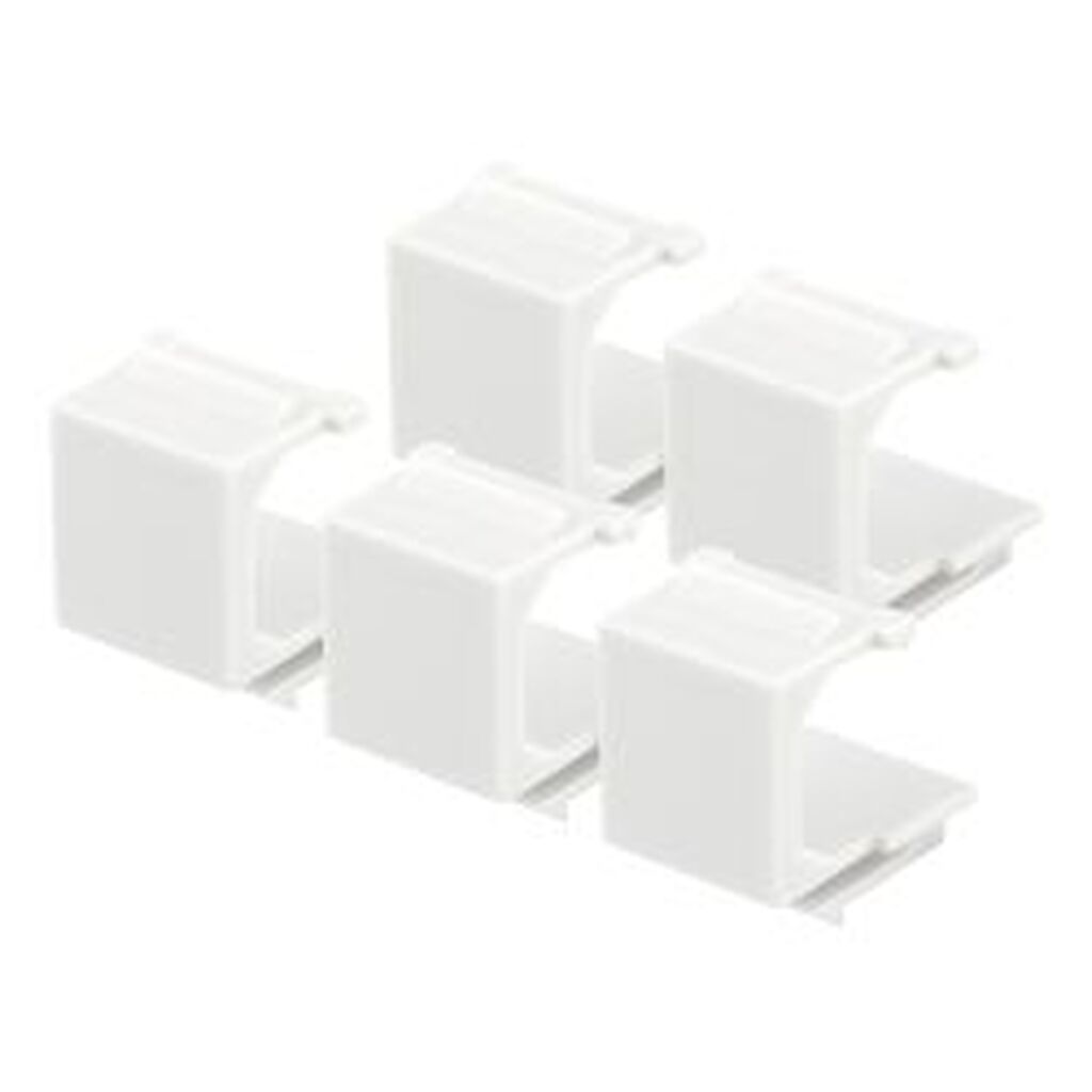Deltaco Blank Cover For Keystone Ports, 5-pack, White
