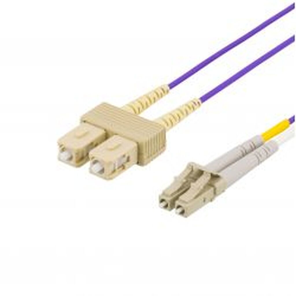 Deltaco Om4 Fiber Cable, Lc - Sc, 50/125, Duplex, Multimode, 2m
