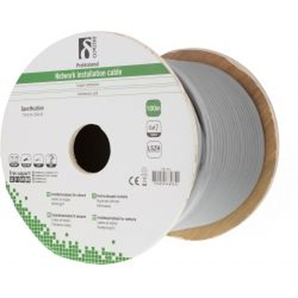 Deltaco S/ftp Cat7 Installation Cable100m DrumÂ 600mhz, LszhÂ grey