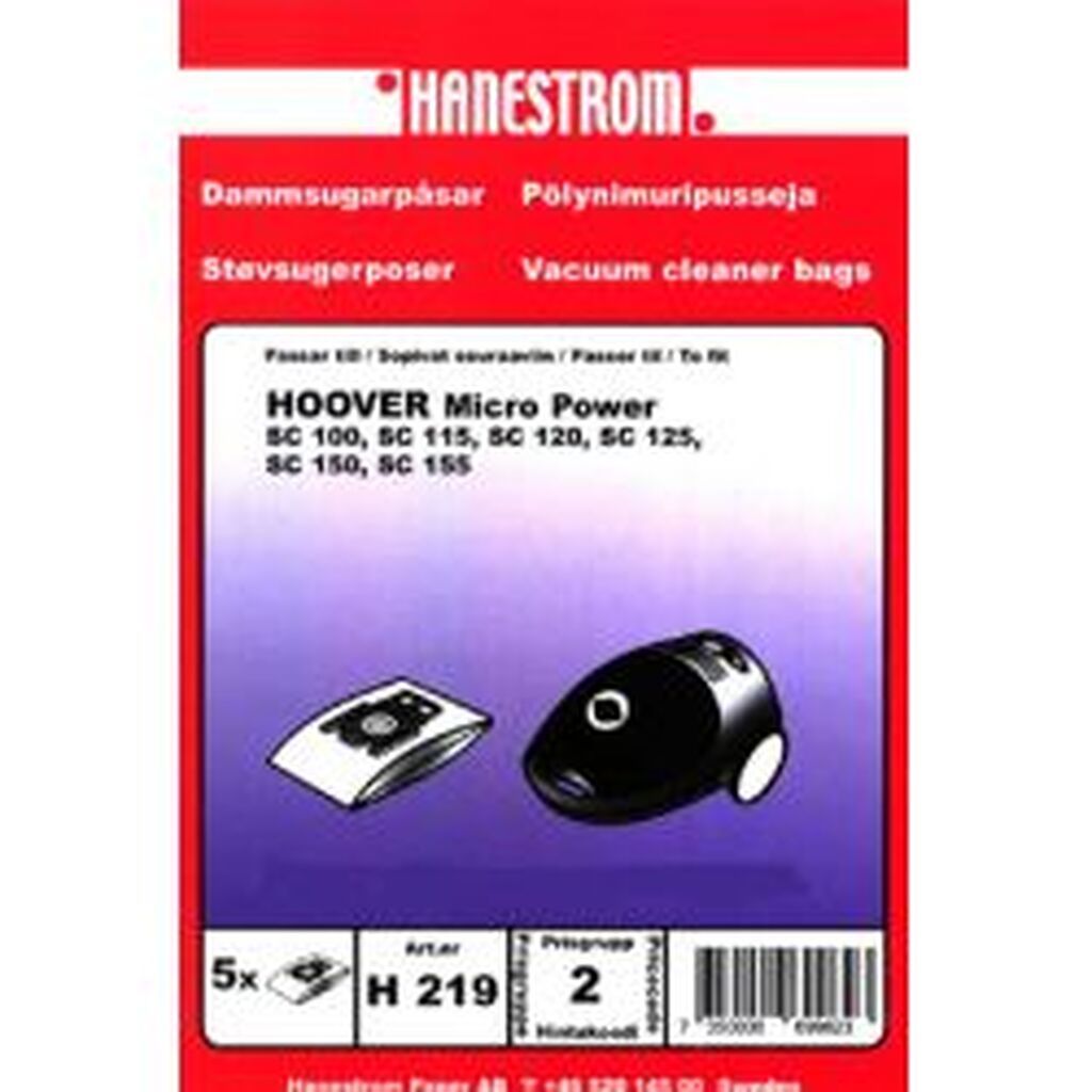 Hanestroem Dammsugarpåsar Hoover Micro Power