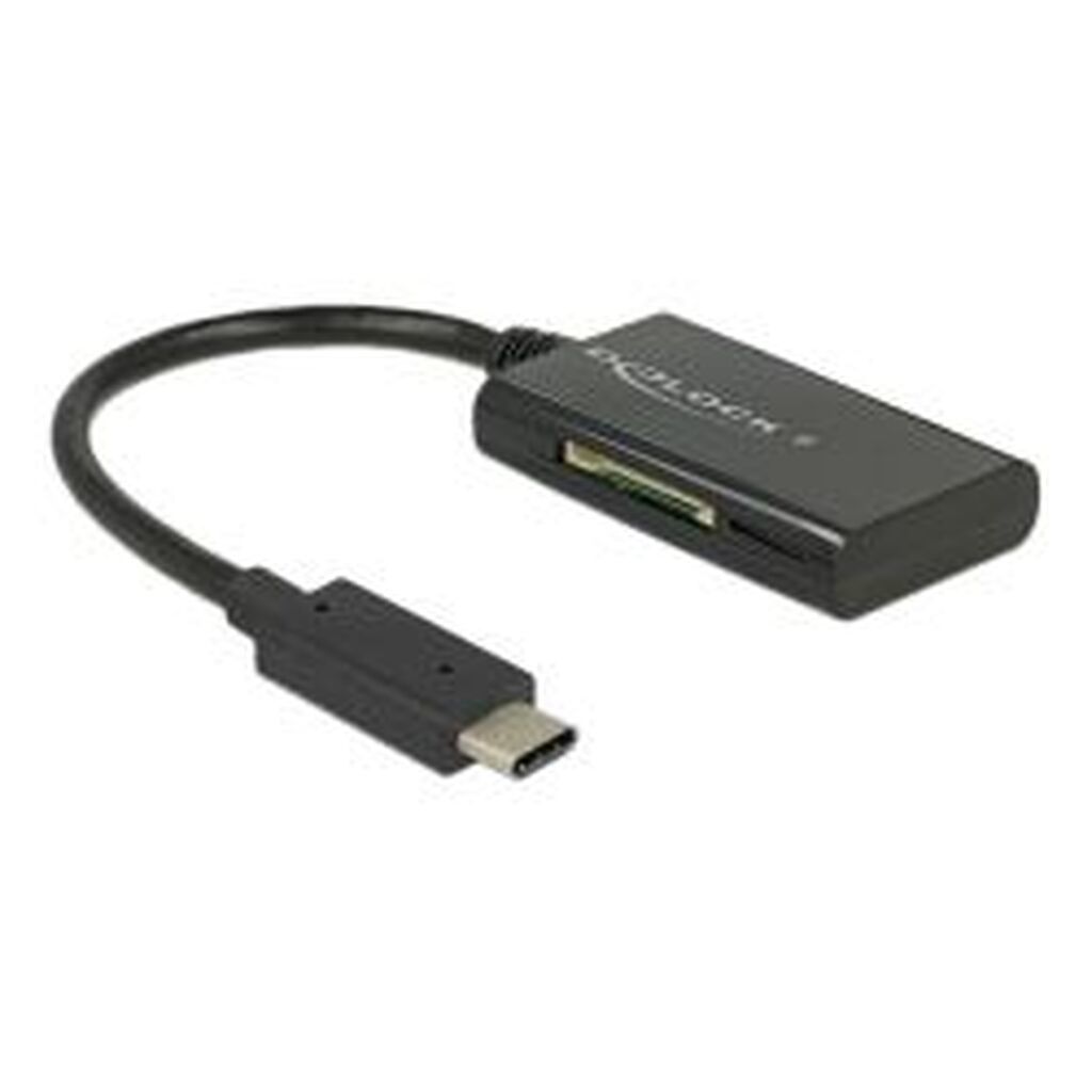 Delock Usb 3.1 Gen 1 Card Reader, Usb-c Male, 4 Slots, Black
