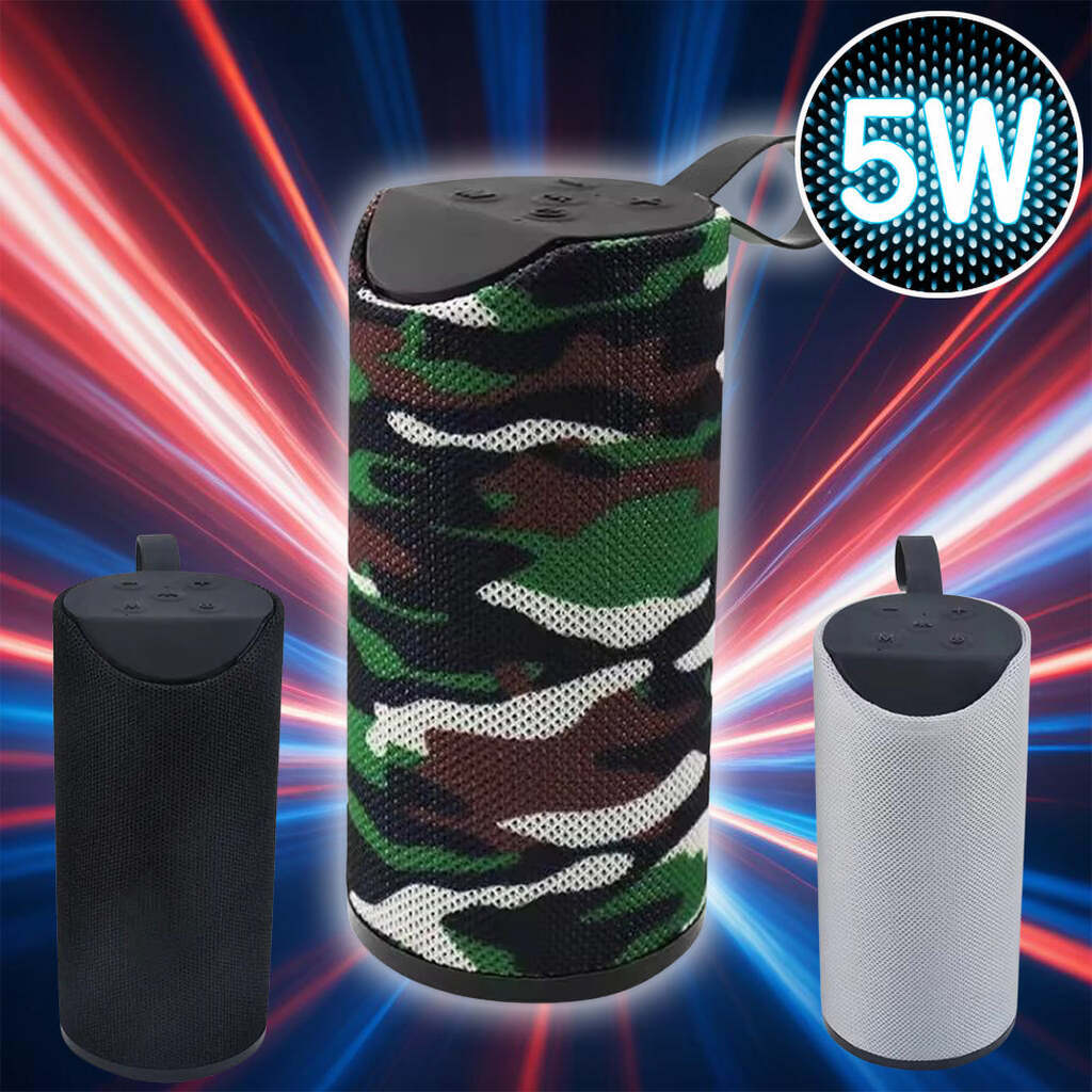 Bluetooth Højtaler 5W med Subwoofer og Stofdesign - Army