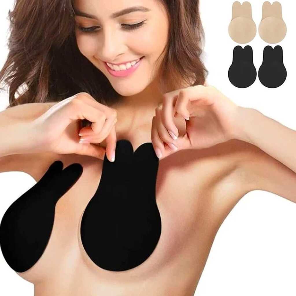 Usynlig push-up bh - Sort