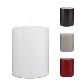 LED Stearinlys - 1 stk. - ø10 x 15 cm - m/3D flamme - (flere farver) - Rød