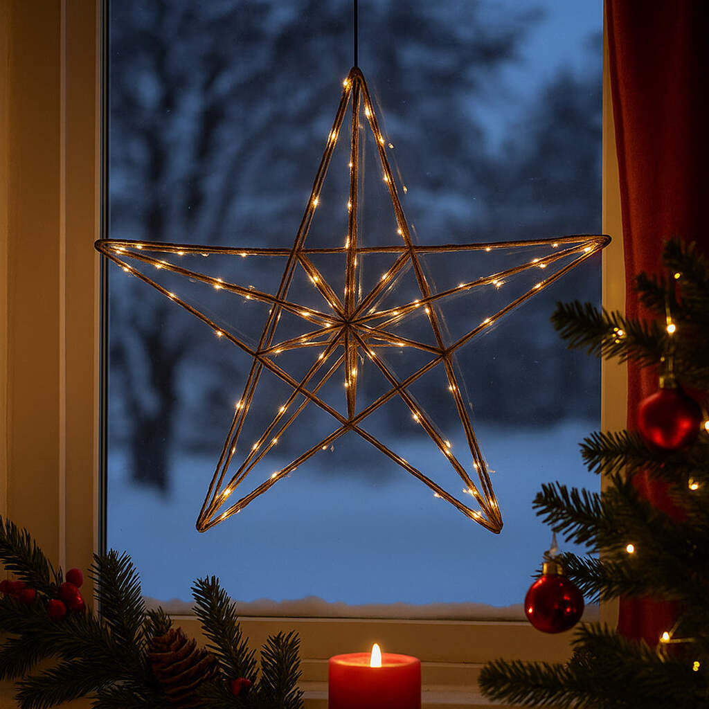 LED Julestjerne  -  Ø38,5 cm  -  med små lysende dioder