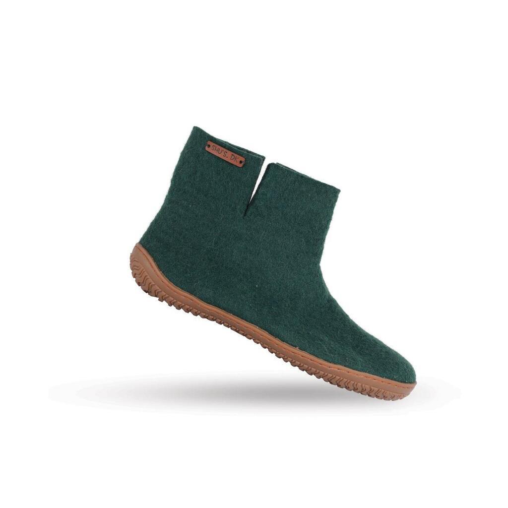 Uldstøvle (100% ren uld) m/Gummisål  - Dansk Design fra SHUS - groen / 42