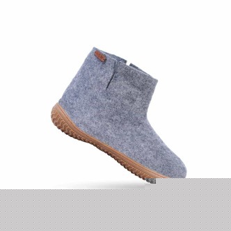 Uldstøvle (100% ren uld) m/Gummisål  - Dansk Design fra SHUS - denim / 40