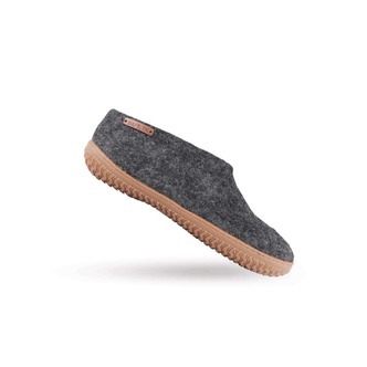 Uldhjemmesko (100% ren uld) m/Gummisål -Dansk Design fra SHUS - koks / 38