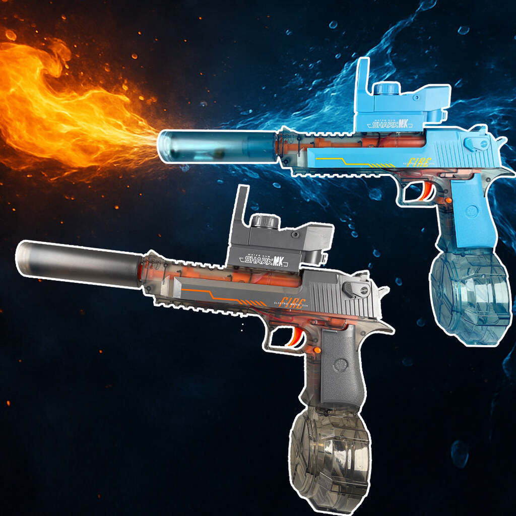 Elektrisk Vandpistol med sejt LED-lys når man skyder og kraftig stråle - Orange