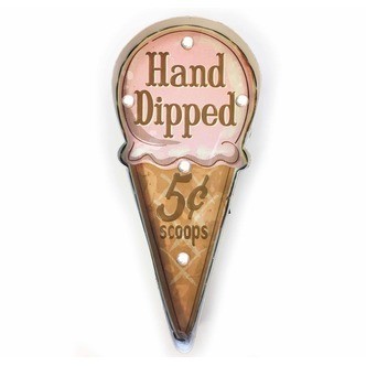 Retro Skilt HAND DRIPPED med lys