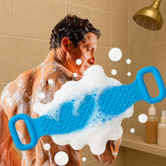 Rygskrubber / Badebørste - Dobbeltsidet i silikone - Grøn