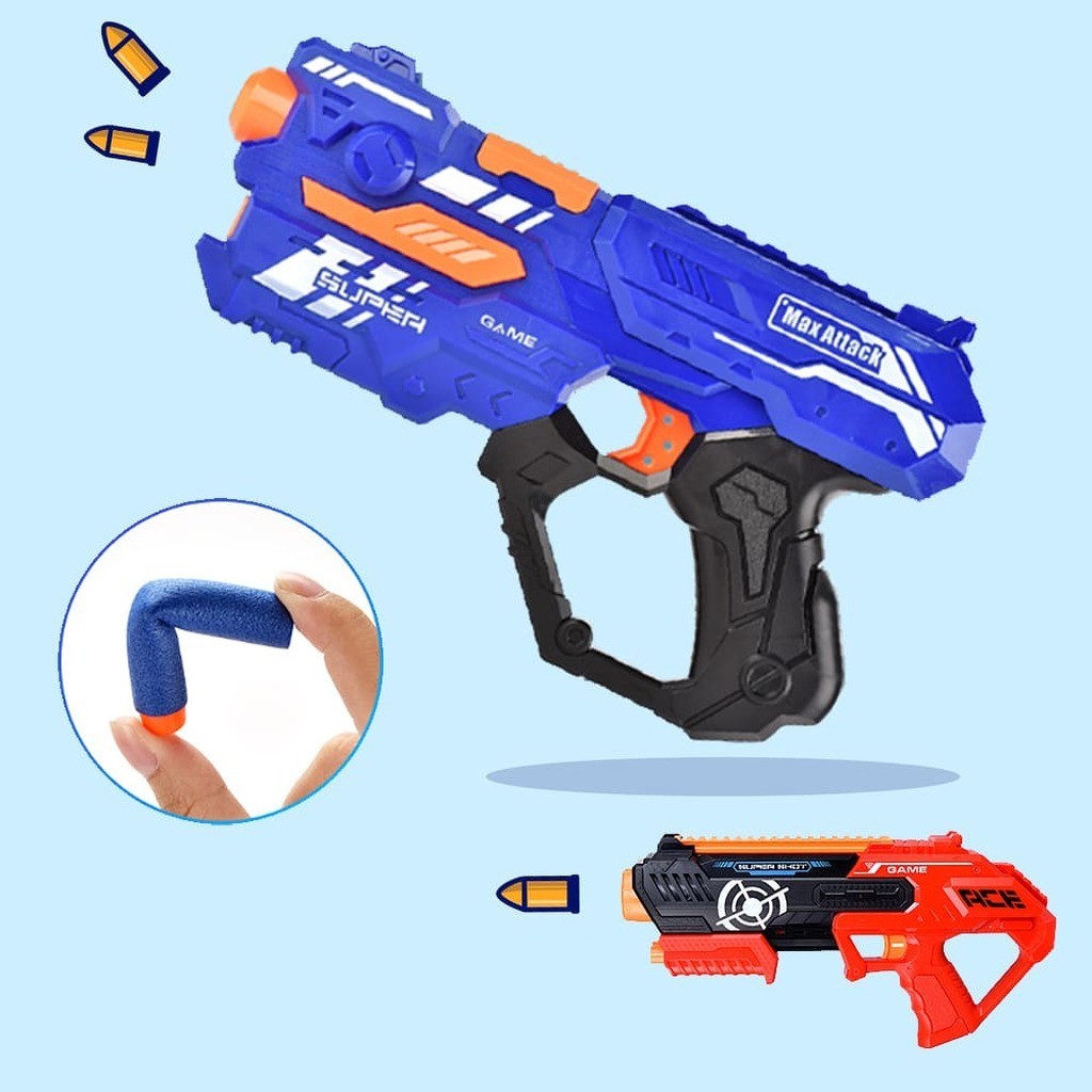 Soft Bullet "Super Shoot" - 4 forskellige, super seje pistoler - - 9002A-1