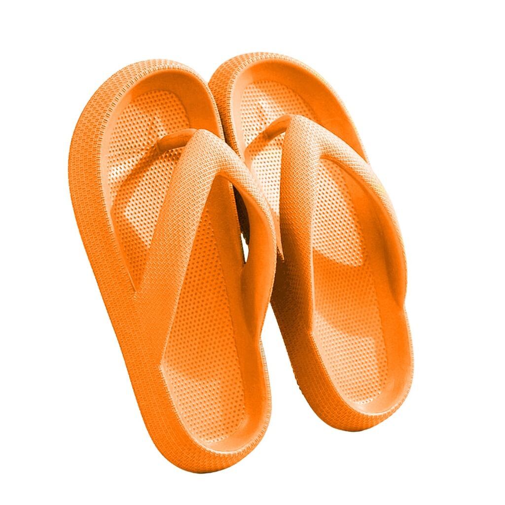 Tåsplit Slippers - Bløde, Skridsikre og i flere flotte farver (Kendt som Happy Flops) - Orange / 42/43