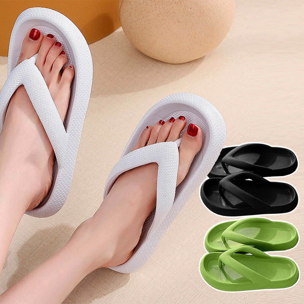 Tåsplit Slippers - Bløde, Skridsikre og i flere flotte farver (Kendt som Happy Flops) - Gul / 40/41