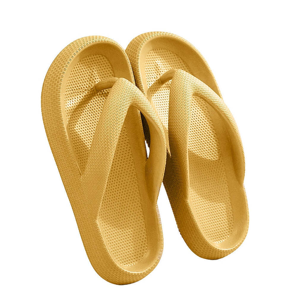 Tåsplit Slippers - Bløde, Skridsikre og i flere flotte farver (Kendt som Happy Flops) - Gul / EU 40/41