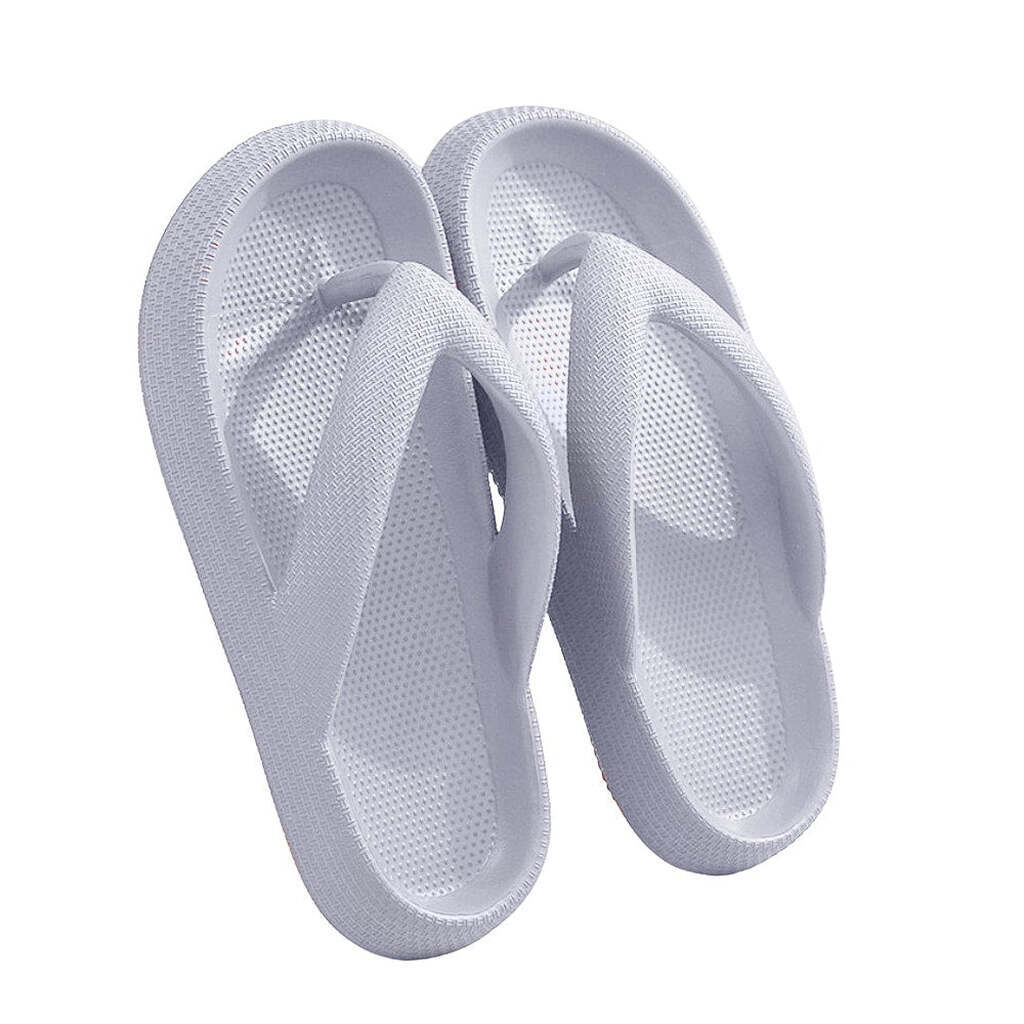 Tåsplit Slippers - Bløde, Skridsikre og i flere flotte farver (Kendt som Happy Flops) - Hvid / EU 42/43