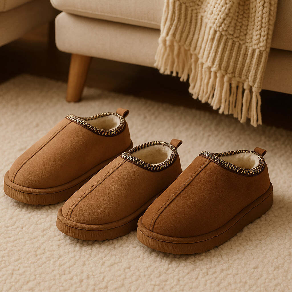 Hjemmesko  -  bløde, varme & luksuriøse (Brun & Beige) - Beige / 38/39