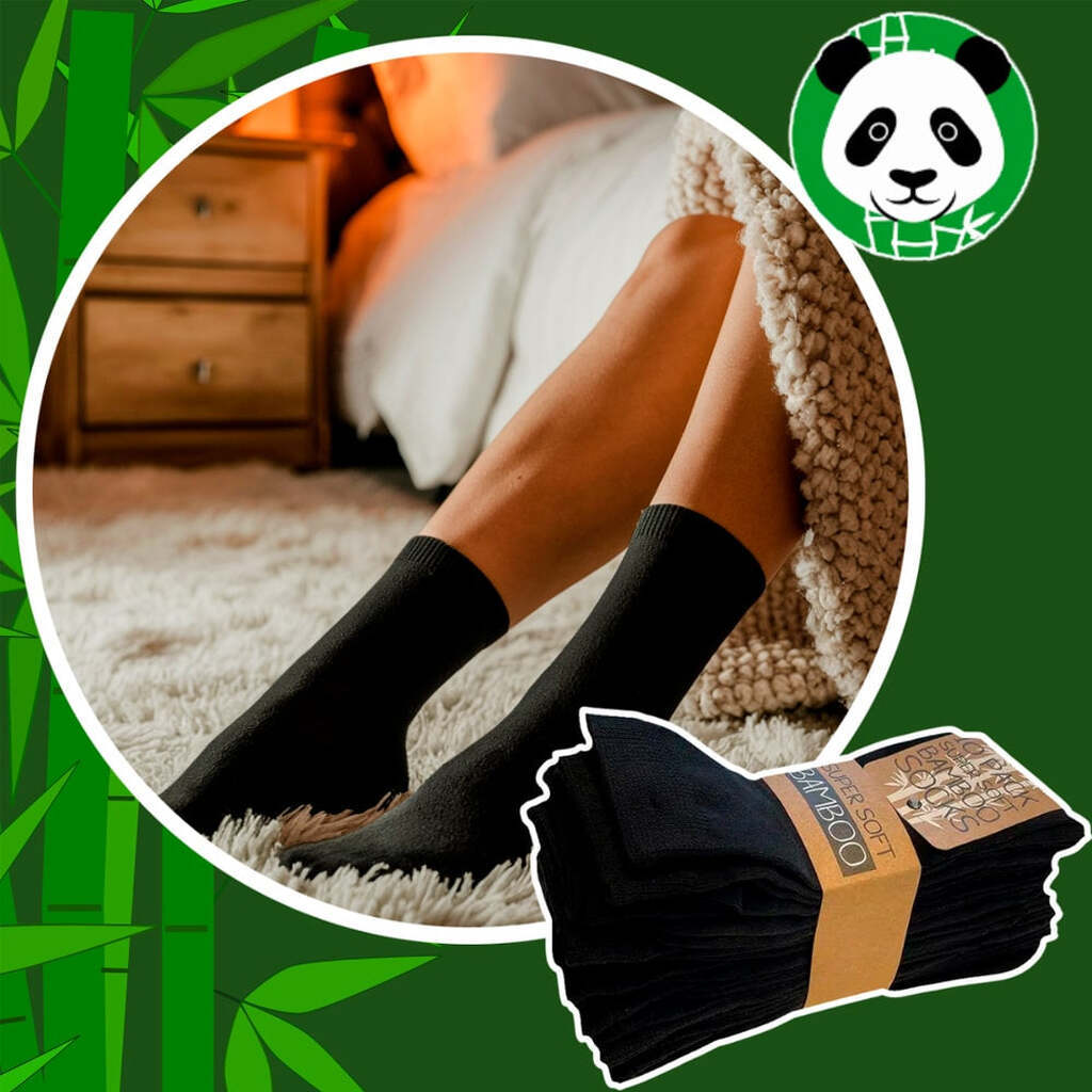 10 par Sorte Bambus Strømper  -  Bløde & Åndbare - 35-38