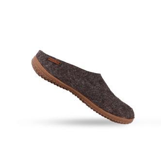 Uldtøffel (100% ren uld) m/Gummisål -Dansk Design fra SHUS - brun / 37