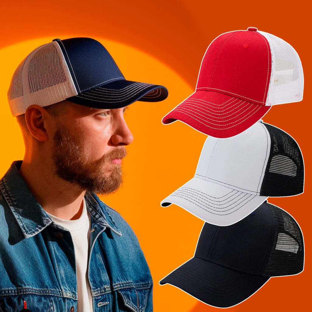 Trucker Cap / Baseball Kasket  -  i 4 farver! - Blå & hvid
