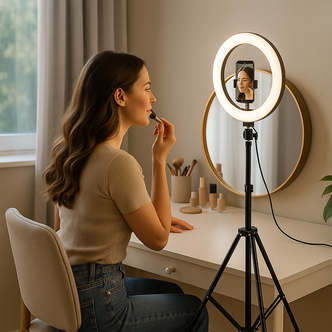 Ring Light med stativ  -  3 farvetemperaturer  -  LJJ-26