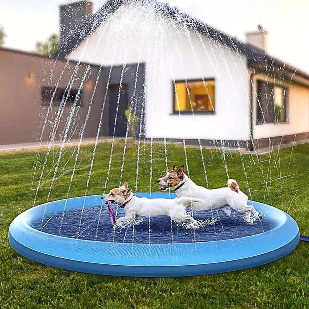 Hundepool med vandsprinkler - 100 cm.