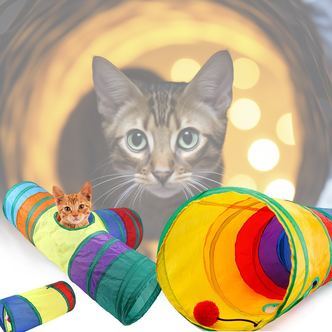 Kattetunnel med stabil form - 3 forskellige størrelser - - Model 3 (25 x 80 + 30 cm)