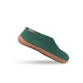 Uldhjemmesko (100% ren uld) m/Gummisål -Dansk Design fra SHUS - groen / 37
