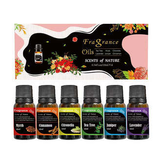 Æteriske olier til diffuser  -  6 naturlige dufte til aromaterapi