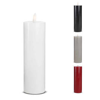 LED Stearinlys - 1 stk. - ø5,5 x 20 cm - m/3D flamme - (flere farver) - Rød