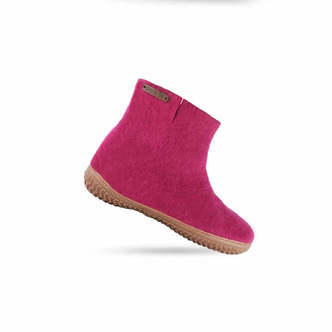 Uldstøvle (100% ren uld) m/Gummisål  - Dansk Design fra SHUS - pink / 36