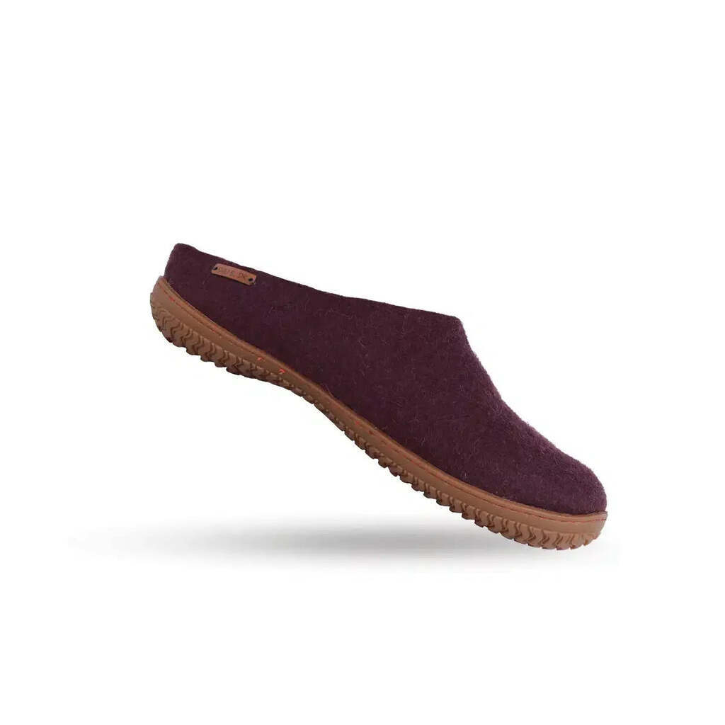 Uldtøffel (100% ren uld) m/Gummisål -Dansk Design fra SHUS - lilla / 36