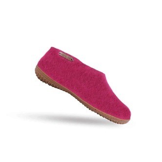 Uldhjemmesko (100% ren uld) m/Gummisål -Dansk Design fra SHUS - pink / 41