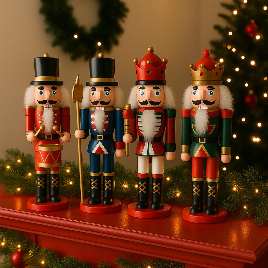 Nøddeknækker figurer i Træ  - 24 cm - 4 forskellige figurer - - Model 2