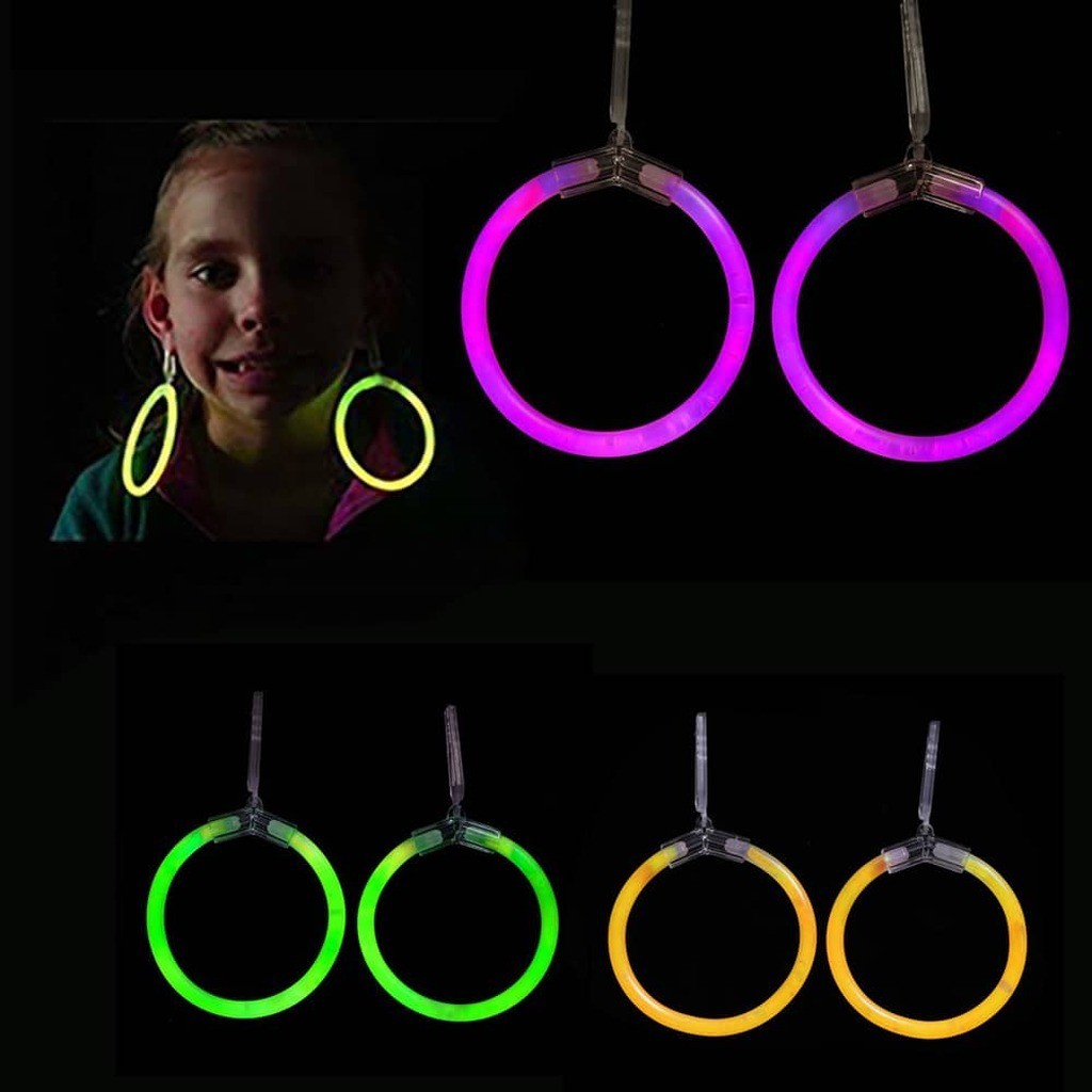 Selvlysende øreringe - flere forskellige farver - - Orange