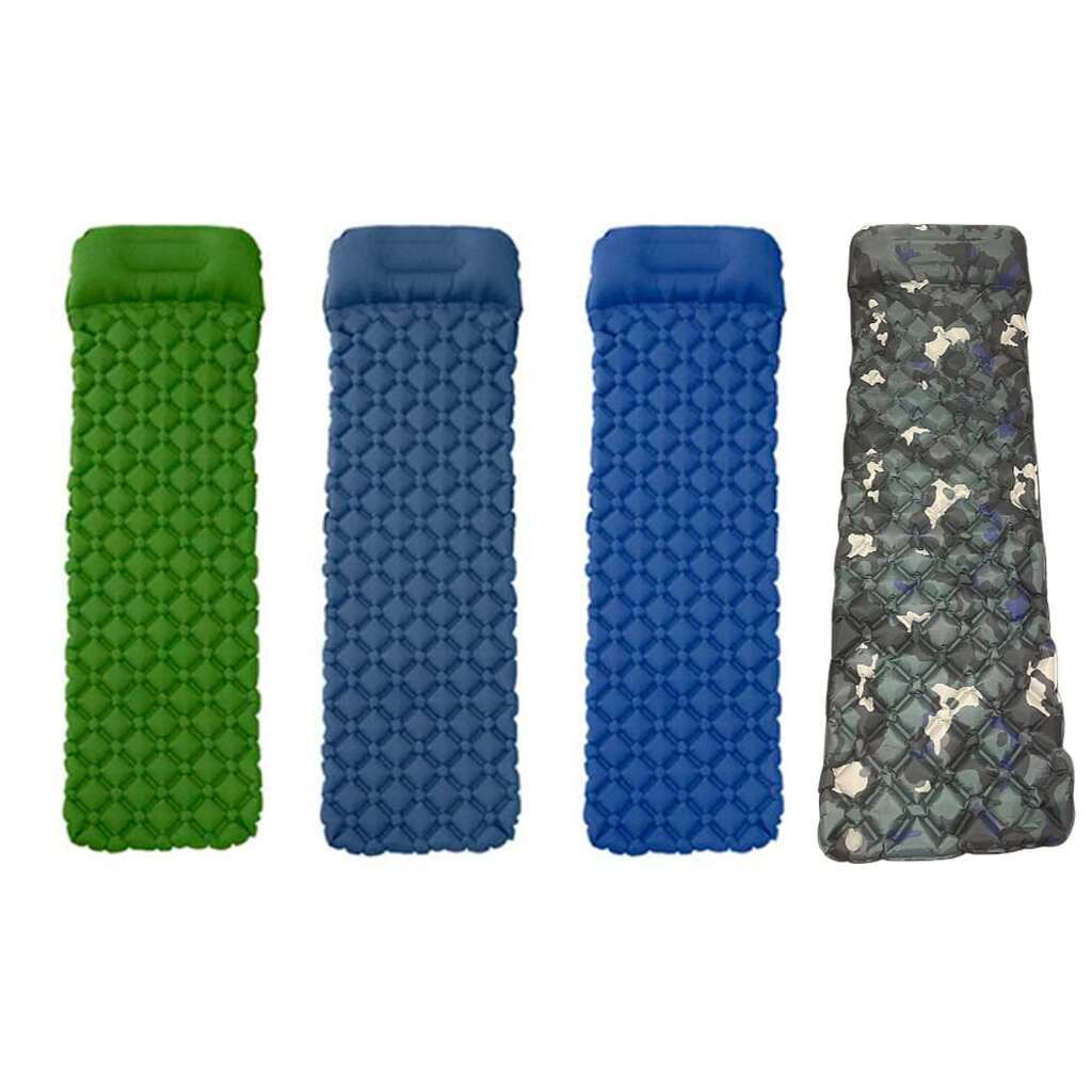 Ultralet oppusteligt liggeunderlag m/pude 190 x 58 cm. - Grøn